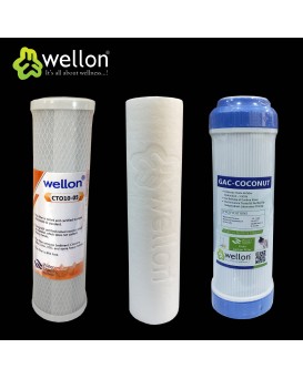 Wellon Openable 10" GAC+CTO+PP Suitable for All Types of Domestic RO Water Purifier